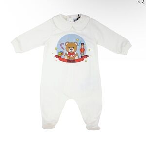 Moschino White Bear Graphic Kids Footie